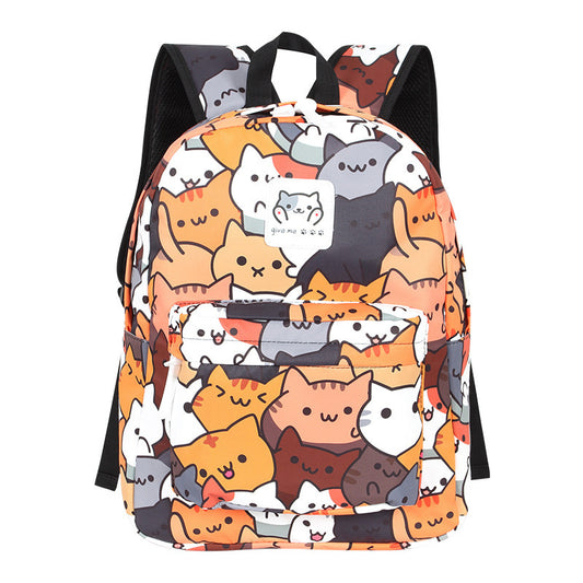 Cat Backyard Backyard Backpack Cat Pattern Print Backpack School Bag