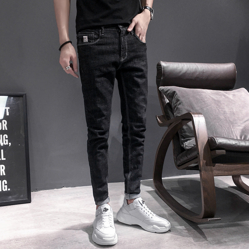 Retro Simple Slim-fit Small Feet Long Jeans