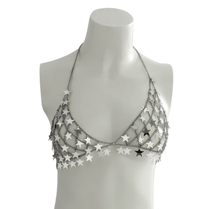 Bikini Accessories Tassel Chest Necklace Handmade Star Sequins