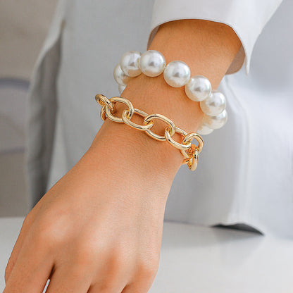 Exaggerated Big Round Bead Pearl Bracelet