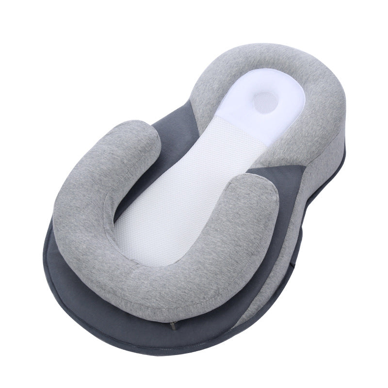 Newborn Kids Baby Pillow Safe Cotton Cushion Prevent Flat Infant Head Shape Sleep Pod Anti Roll Crib Nest Bedding Feeding